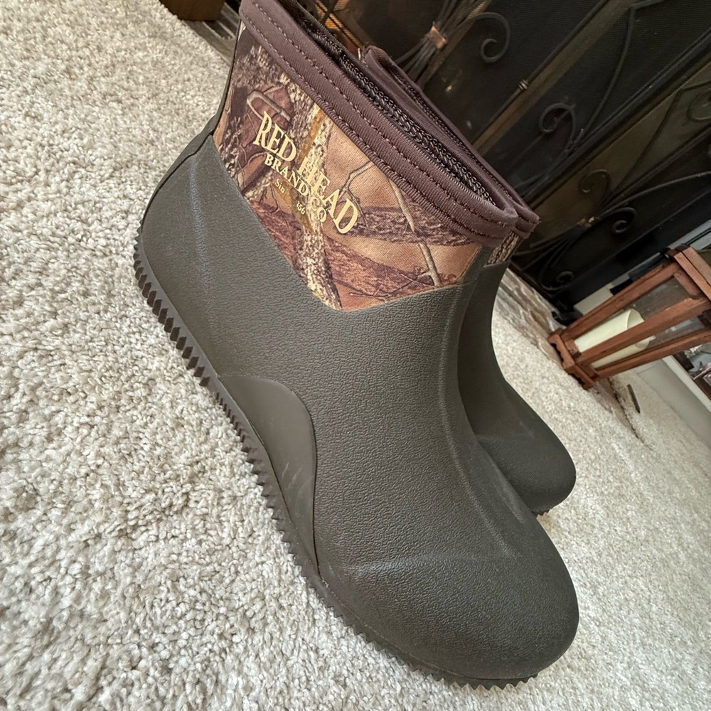 New Redhead Men’s Rain Snow Mallard Ankle Boots Rubber Camo Slip On Waterproof